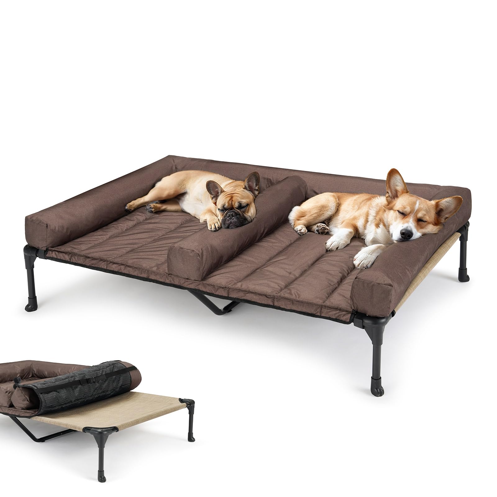 Dual Comfort Elevated Pet Bed with Cooling Mesh