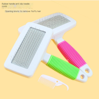 Pet Steel Needle Grooming Comb – Detangling & Massage Brush for Dogs & Cats
