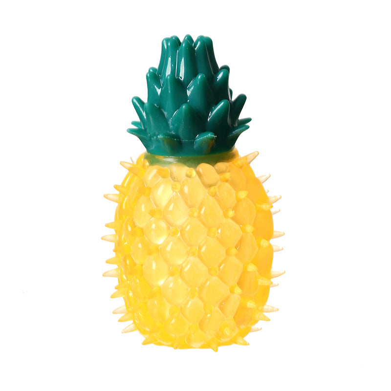 Squeaky Fruit Dog Chew Toy | TPR, Teeth-Cleaning, 3 Styles — Pineapple, Lemon, Watermelon