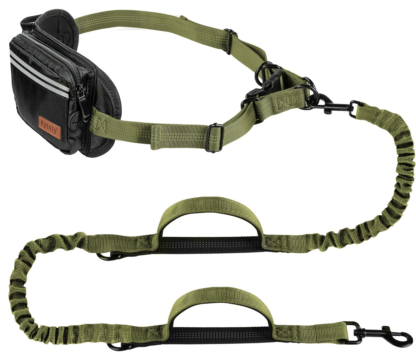 Kytely FreeStride Dog Leash in Military Green