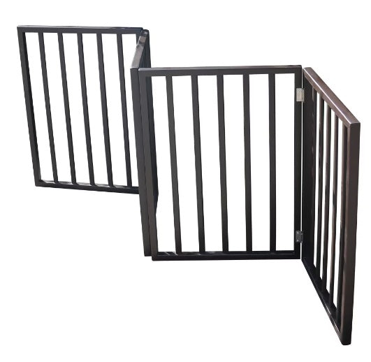Foldable Wooden Dog Gate for Doorways — No-Install Pet Barrier