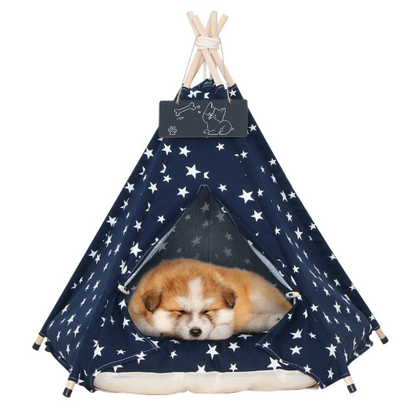 Canvas Pet Tent House – Cozy Dog Kennel with Optional Cushion (S/M/L)