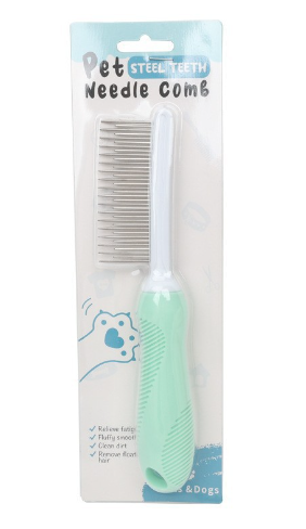 Pet Grooming Needle Comb – Detangling & De-Shedding Tool