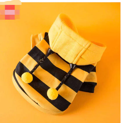Bee Pet Hoodie – Cute Fleece Dog & Cat Costume (XS–XXL)